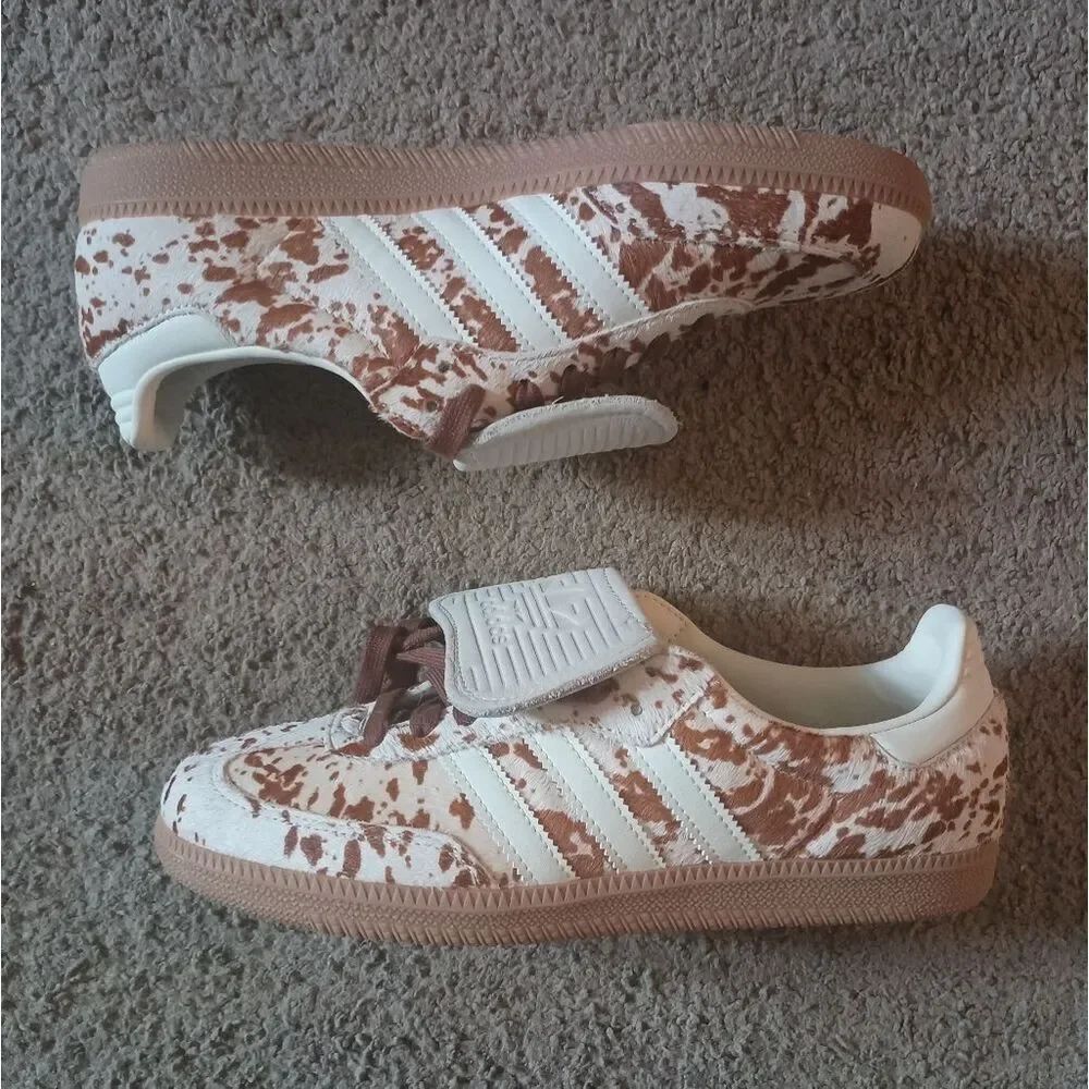 Adidas Samba LT Women's Size 9.5 Sneakers Cow Print Brown White BRAND NEW W TAGS